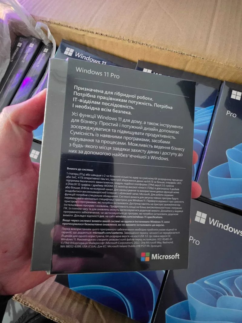 Windows 11 Pro + HAV-00195 + BOX USB Боксова Активація Віндовс Коробка + Windows 11 Pro Microsoft Windows 11 Pro FPP 64-bit Ukrainian USB (HAV-00195) — фото 3