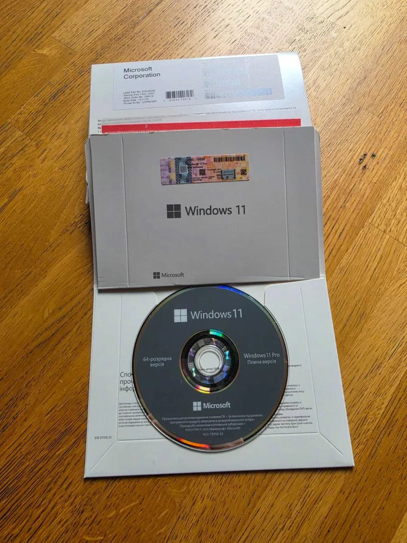 Windows 11 Pro OEM DVD FQC-10557 Українська версія | Ліцензія + COA наклейка з ключем Windows 11 Pro ОЕМ Украинская версия | Лицензия + COA FQC-10557 — фото 3
