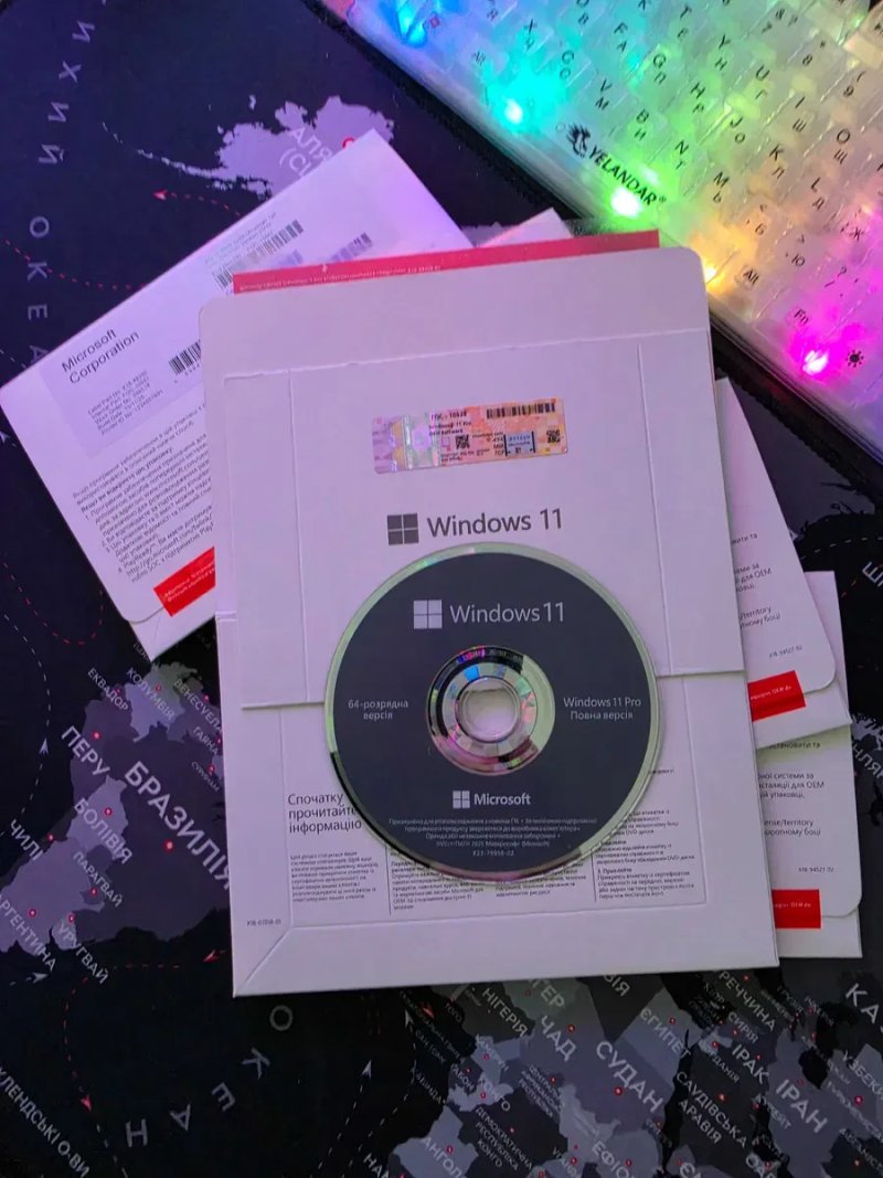 Windows 11 Pro OEM DVD конверт | Українська версія | Ліцензія | COA наклейка Windows 11 Pro КЛЮЧ НАКЛЕЙКА конверт комплектOEM FQC-10557 dvd Україна — фото 5