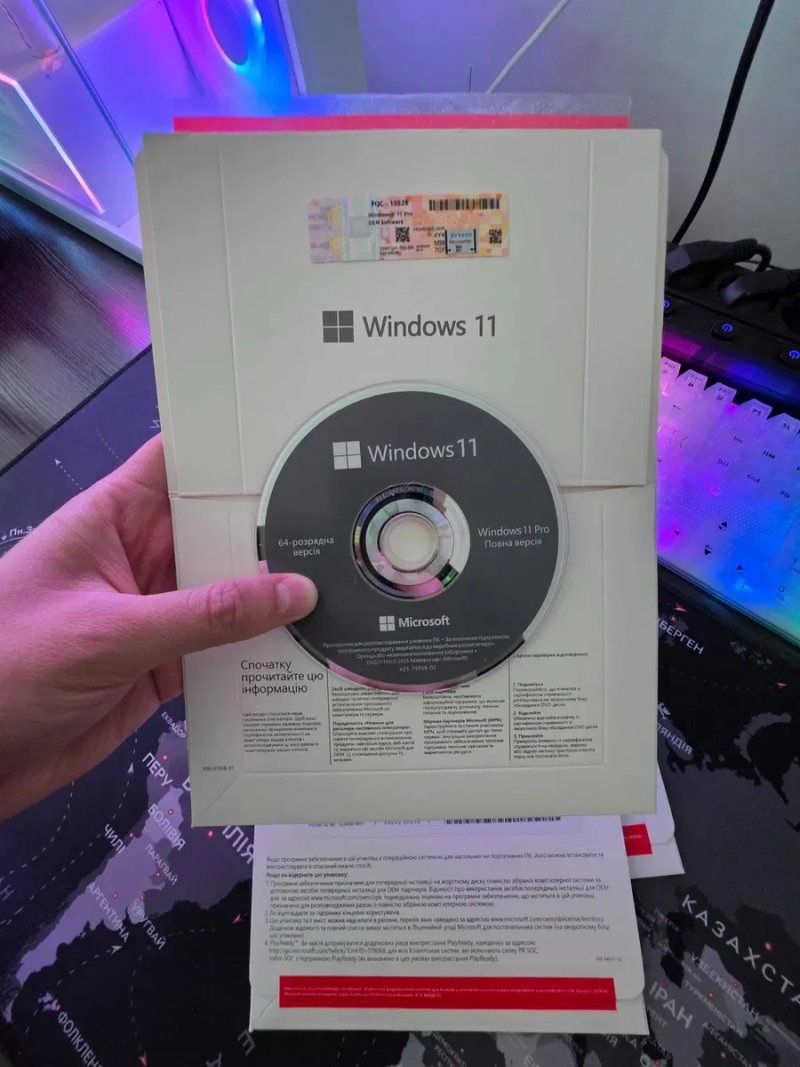 Windows 11 Pro OEM DVD конверт | Українська версія | Ліцензія | COA наклейка Windows 11 Pro КЛЮЧ НАКЛЕЙКА конверт комплектOEM FQC-10557 dvd Україна — фото 6