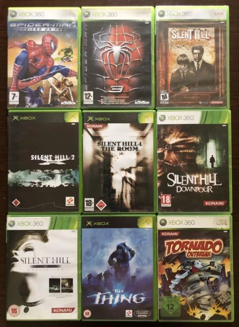 XBOX 360/Original: Silent Hill, Need for Speed Most Wanted, Mortal Kombat, FIFA 2019, Bully Deadpool Dantes Inferno, Manhunt Max Payne Metro 2033
