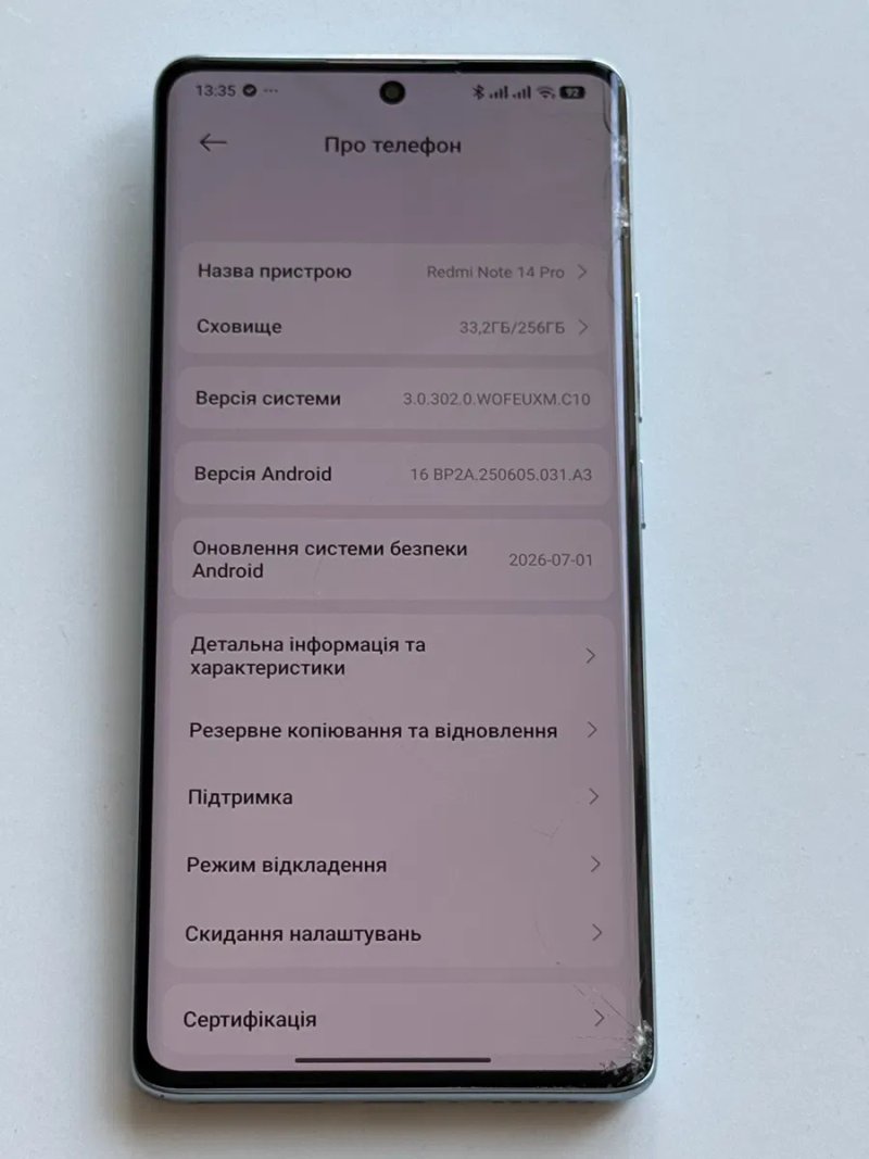 Xiaomi Note 14 Pro,8/256g трещины,полностью рабочий — фото 3