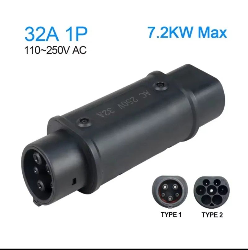 ЯКІСТЬ‼️Перехідник Type 2 - Type 1 32A 7kW Guwieyg для авто з США EV Adapter J1772 адаптер хороша якість надійний корпус — фото 2
