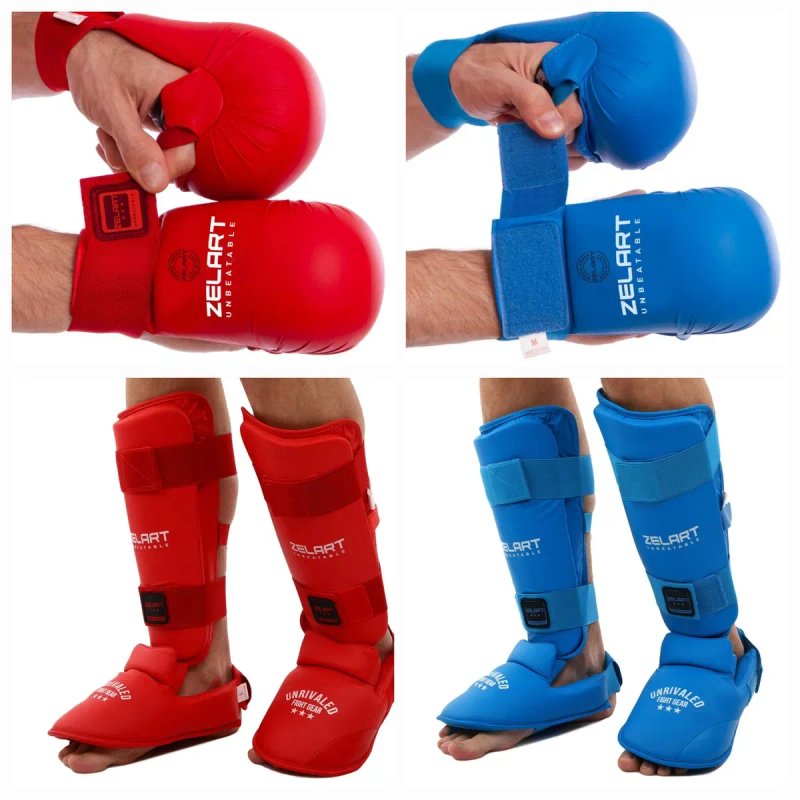 Захист карате битки рукавички накладки фути WKF Aravaza Zelart — фото 2