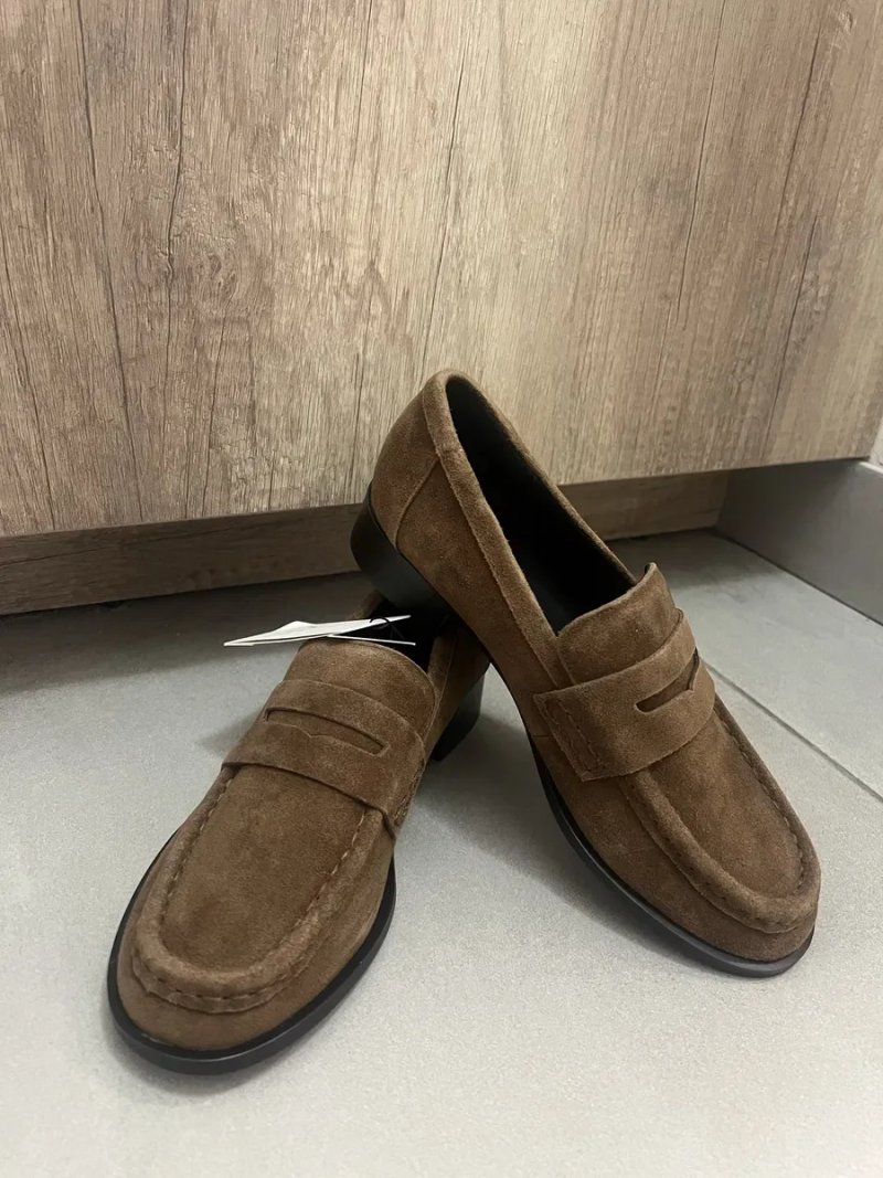 Замшеві туфлі лодочки  балетки лофери zara зара — фото 2