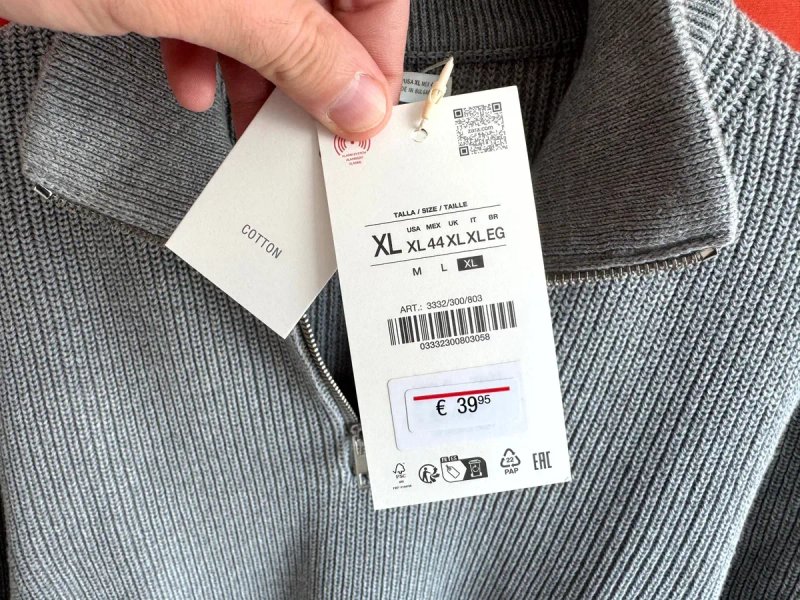 ZARA оригінал чоловічий светр джемпер кофта на замку полузамок 1/4 розмір XL — фото 5