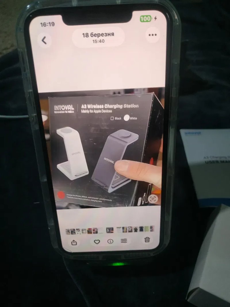 Зарядка для Айфона ,бездротова зарядна станція  3 в 1.  Біла . 599 грн. — фото 4