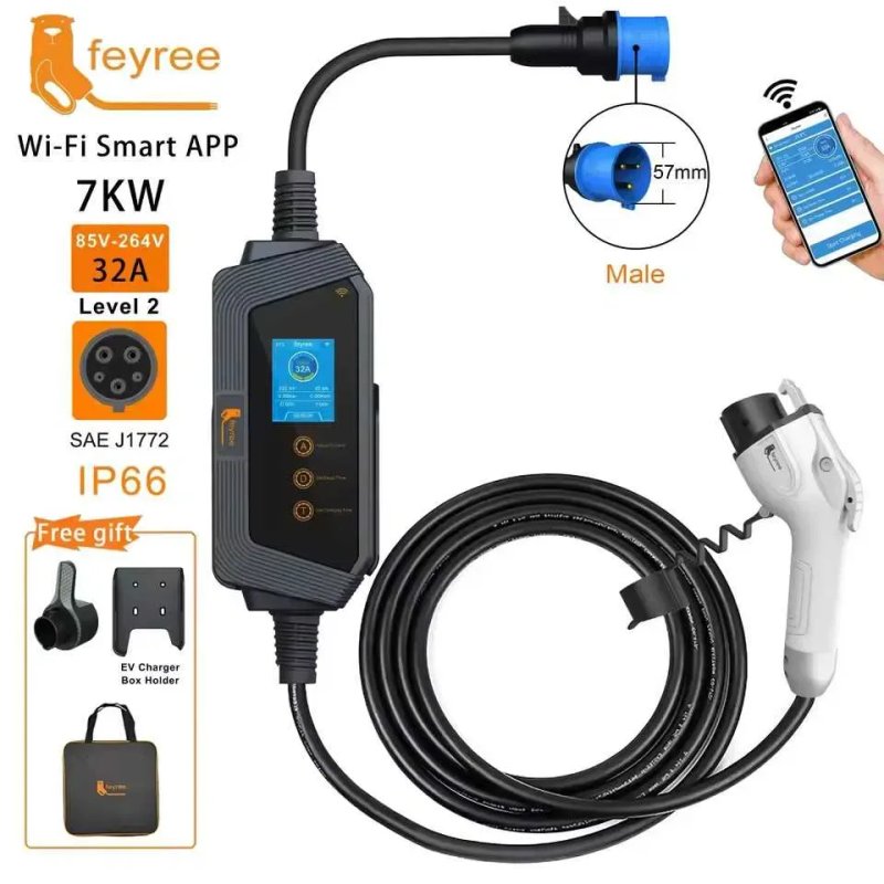Зарядка Зарядний пристрій Feyree Hero 7kW 11kW 22kW 32A NACS Type 2 GBT — фото 2