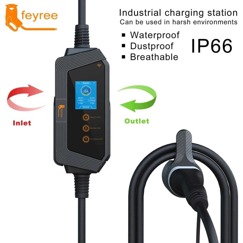Зарядка Зарядний пристрій Feyree Hero 7kW 11kW 22kW 32A NACS Type 2 GBT — фото 8