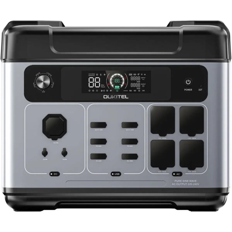Зарядна станція OUKITEL P2001E Plus (2400W 2048Wh LiFePO4) (ALLPOWERS , BLUETTI , EcoFlow , Anker SOLIX , Pecron ) — фото 3