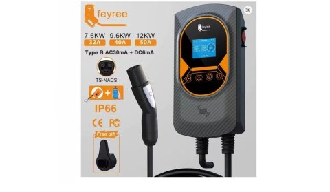 Зарядна станція Тесла 50А 12кВт feyree taurus wifi rfid wallbox настінна зарядка зарядний пристрій tesla зарядное