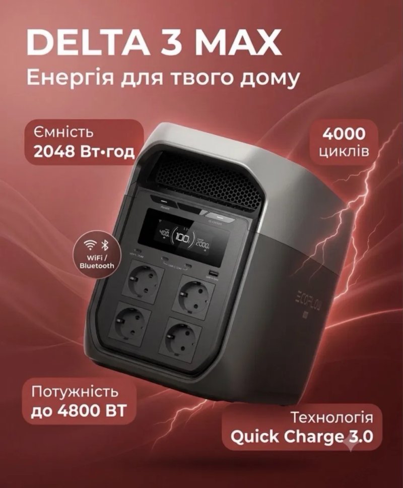 Зарядная станция EcoFlow Delta  3 Мax  DELTA 2 EU розетки — фото 6