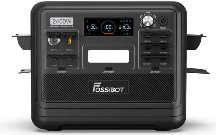 Зарядная станция FOSSIBOT F2400 BLACK Мощность 2400 Вт, Ёмкость 2048 Вт/час (UPS, ИБП) — фото 2