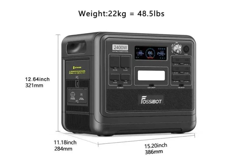 Зарядная станция FOSSIBOT F2400 BLACK Мощность 2400 Вт, Ёмкость 2048 Вт/час (UPS, ИБП) — фото 5