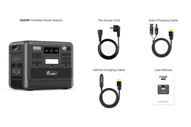 Зарядная станция FOSSIBOT F2400 BLACK Мощность 2400 Вт, Ёмкость 2048 Вт/час (UPS, ИБП) — фото 7