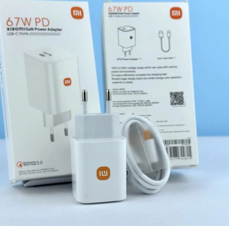 Зарядний блок+ кабель 67w зарядний пристрій Xiaomi GaN PD67W Type-C — фото 2