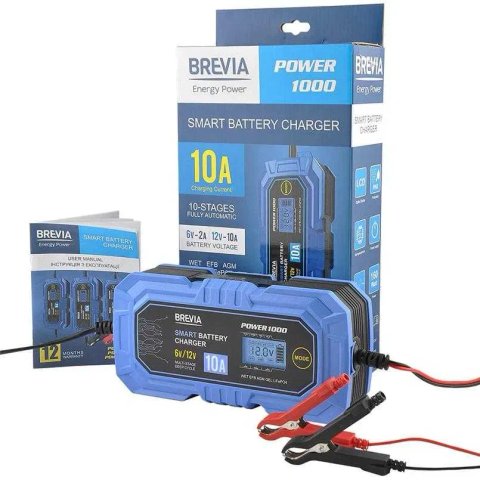 Зарядний пристрій АКБ Brevia Power 1000 6V/12V 10A 21000EP