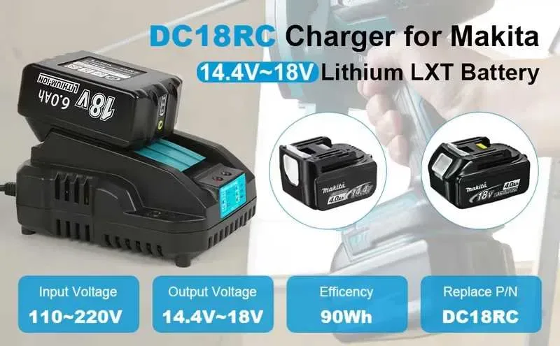 Зарядний пристрій формату DC18RC 14.4/18V 3.5A Сумісний з Makita LXT — фото 6