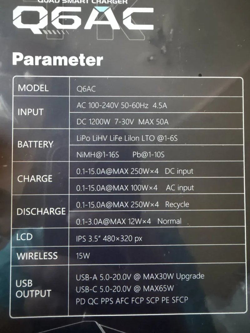 Зарядний пристрій ToolkitRC Q6AC 1000W / 4 канала / блок живлення 400W — фото 4