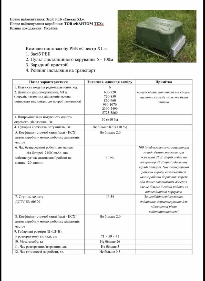 Засіб Радіоелектроної Бородьби "СПЕКТР L, X, XL" 600–5860  МГц, 300 Вт — фото 8