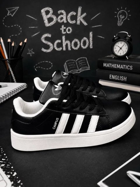 Женские черные кросовки деми Адидас кампус Adidas Campus Стильные женские красовки натуральная кожа Молодежные красовки адидас черные