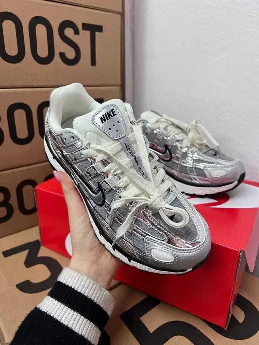 Женские кроссовки Nike P-6000 / Найк П-6000 серые 36 37 38 39 40 — фото 4