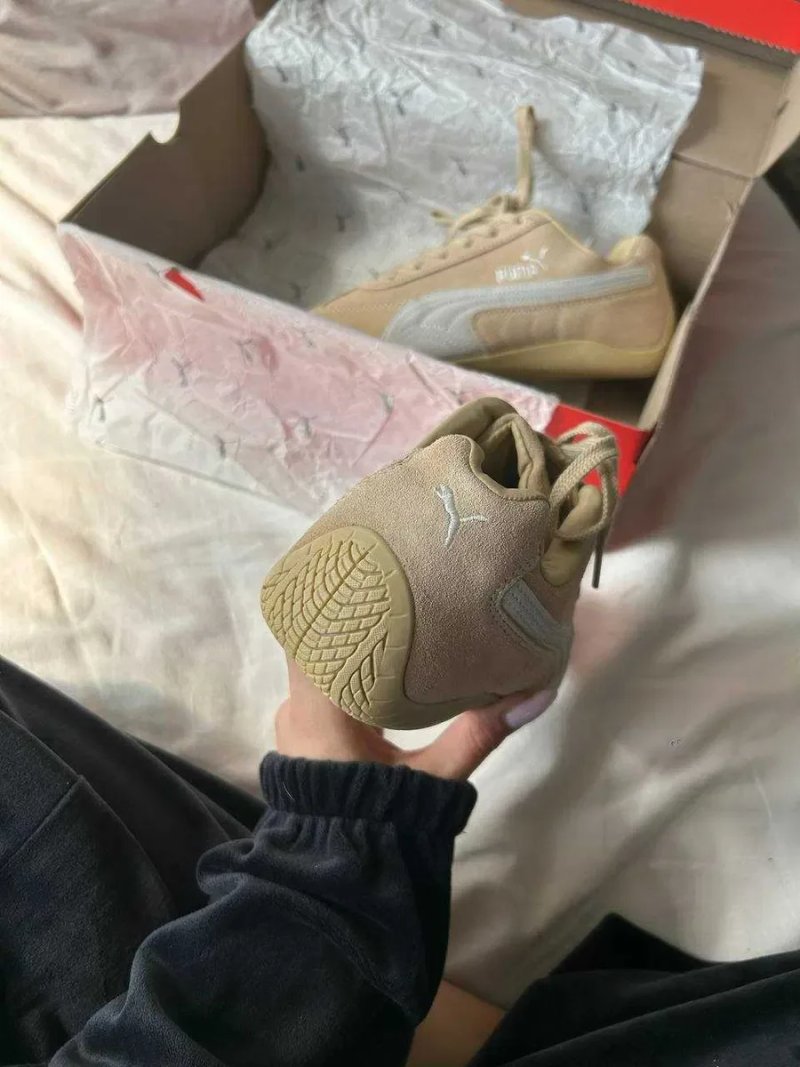 Женские кроссовки Puma SpeedCat beige / Пума Спидкет бежевые 36 37 38 39 40 41 — фото 2