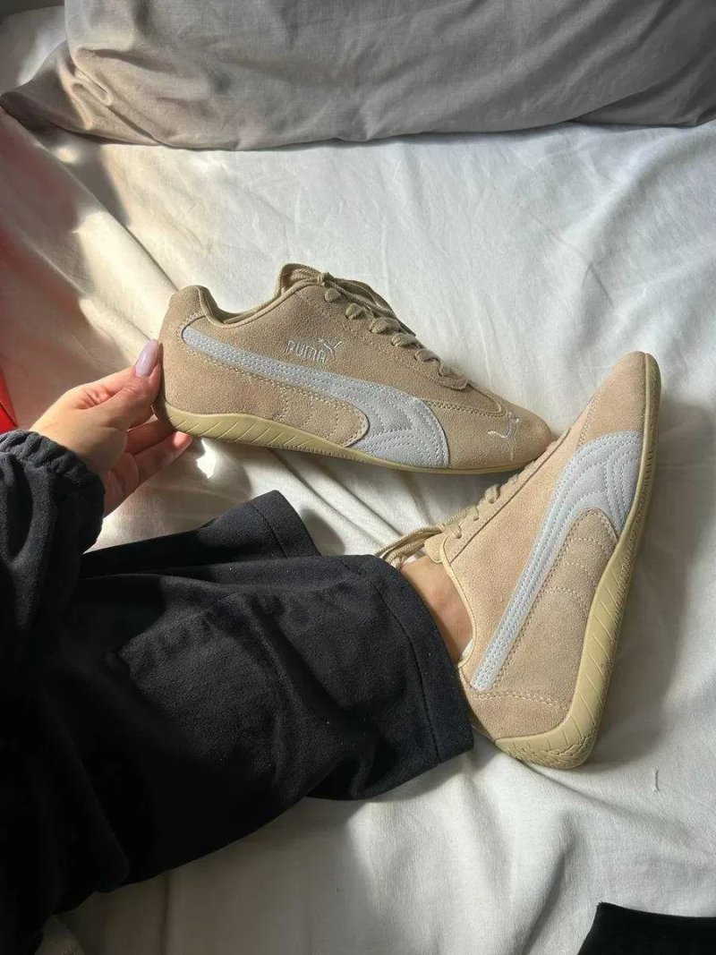 Женские кроссовки Puma SpeedCat beige / Пума Спидкет бежевые 36 37 38 39 40 41 — фото 4