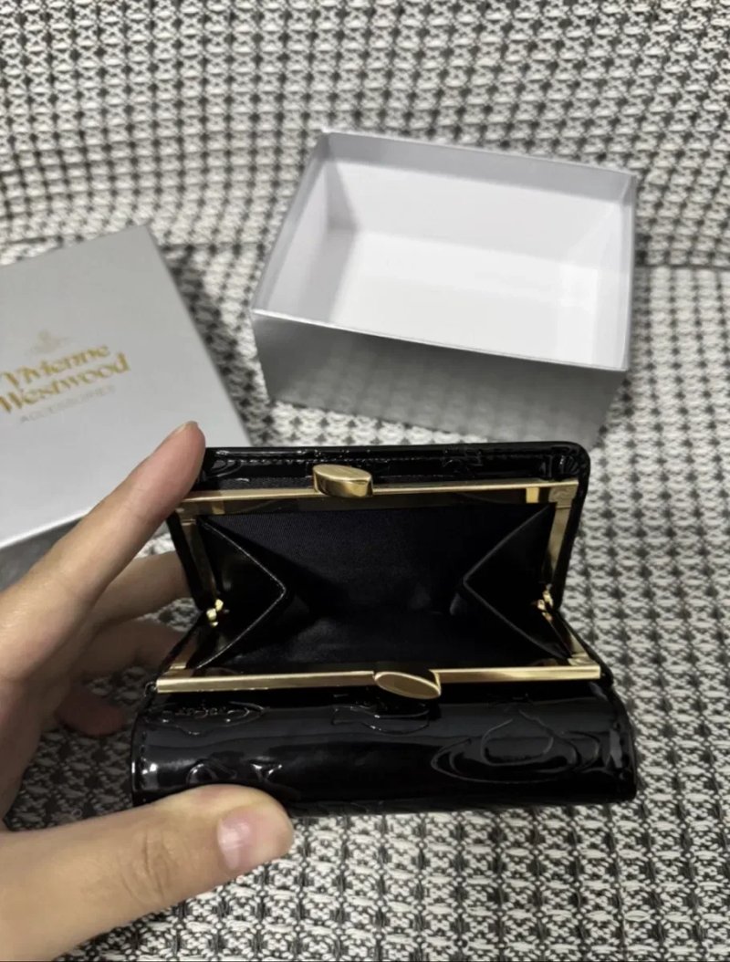 Женский Кошелек Vivienne Westwood Лаковый Розовый Черный  Новая Коллекция — фото 4