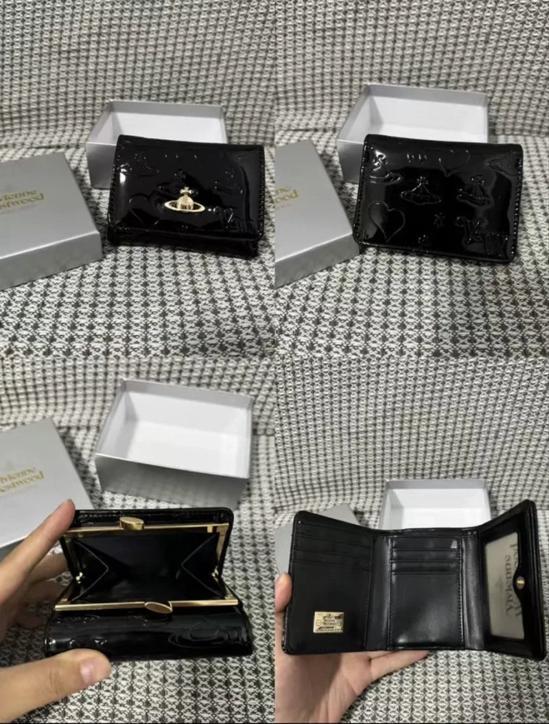 Женский Кошелек Vivienne Westwood Лаковый Розовый Черный  Новая Коллекция — фото 7