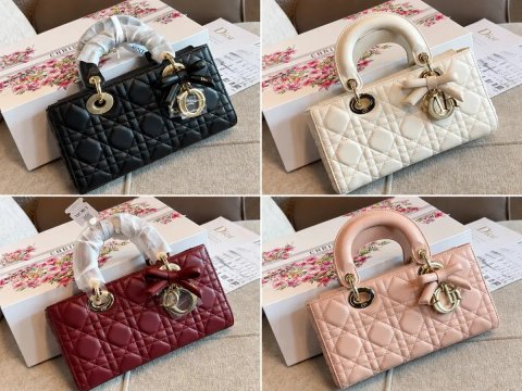 Жіноча сумка Dior Lady D-Joy 21 см чорна біла бордова кремова