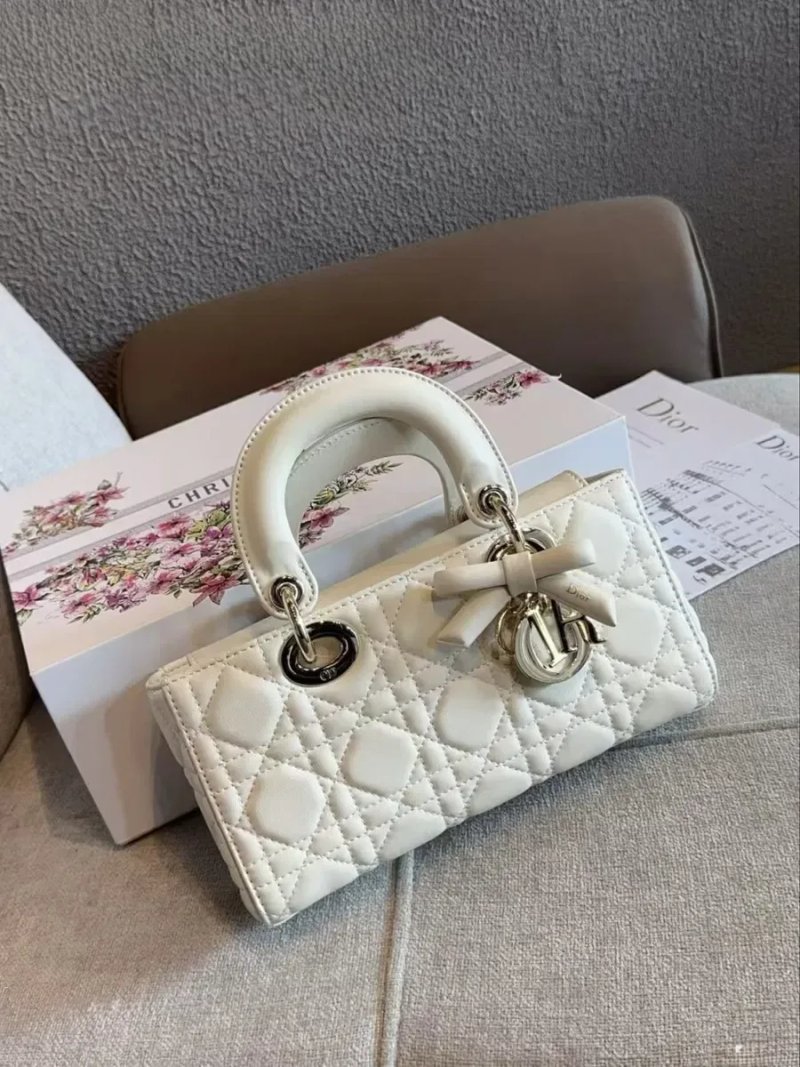 Жіноча сумка Dior Lady D-Joy 21 см чорна біла бордова кремова — фото 3