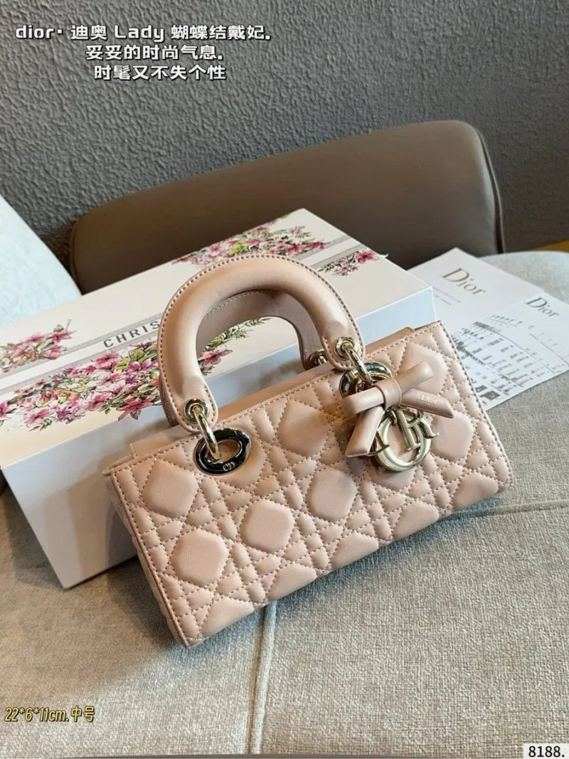 Жіноча сумка Dior Lady D-Joy 21 см чорна біла бордова кремова — фото 4