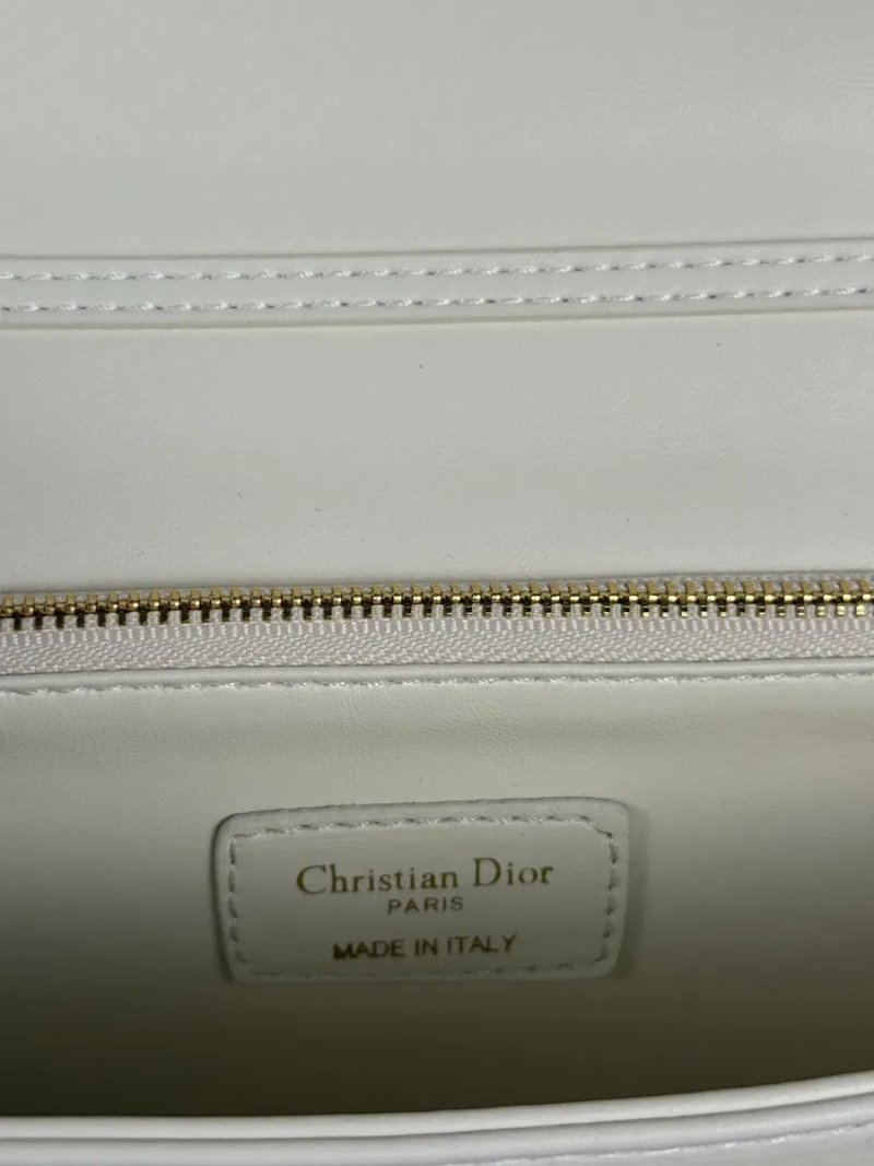 Жіноча сумка Dior Top Handle Bag біла Cannage з ремінцем — фото 2
