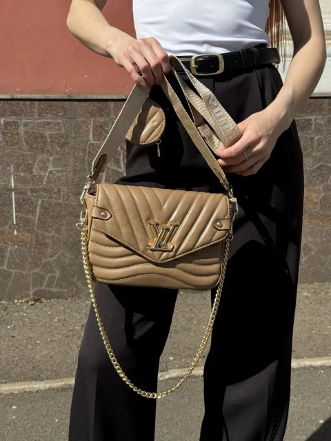 Жіноча сумка Louis Vuitton metis кроссбоди женская сумка клатч LV сумка конверт на цепочке луи витон бежева молочна
