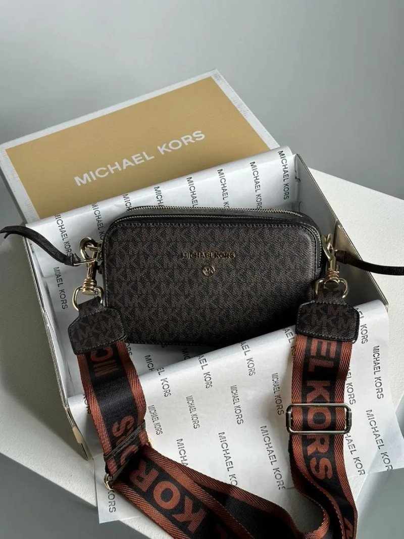 Жіноча сумка Michael Kors кросбоді Люкс женская сумка на плечо клатч МК коричневая — фото 3