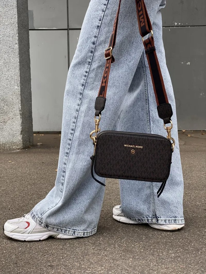 Жіноча сумка Michael Kors кросбоді Люкс женская сумка на плечо клатч МК коричневая — фото 4