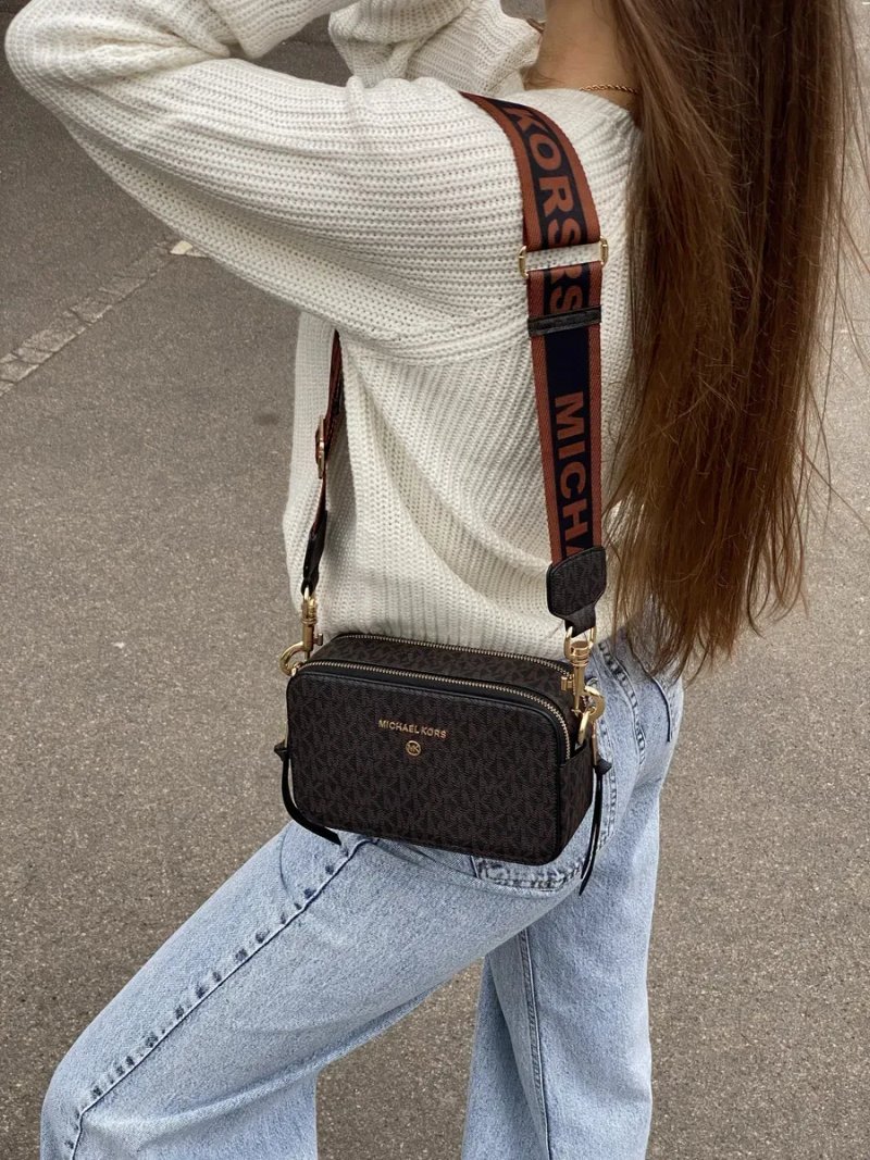 Жіноча сумка Michael Kors кросбоді Люкс женская сумка на плечо клатч МК коричневая — фото 7