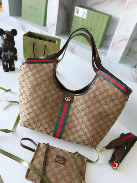 Жіноча сумка шопер Gucci Giglio tote bag літня пляжна бежева женская сумочка шоппер гуччи гучи GG пляжная летняя новинка