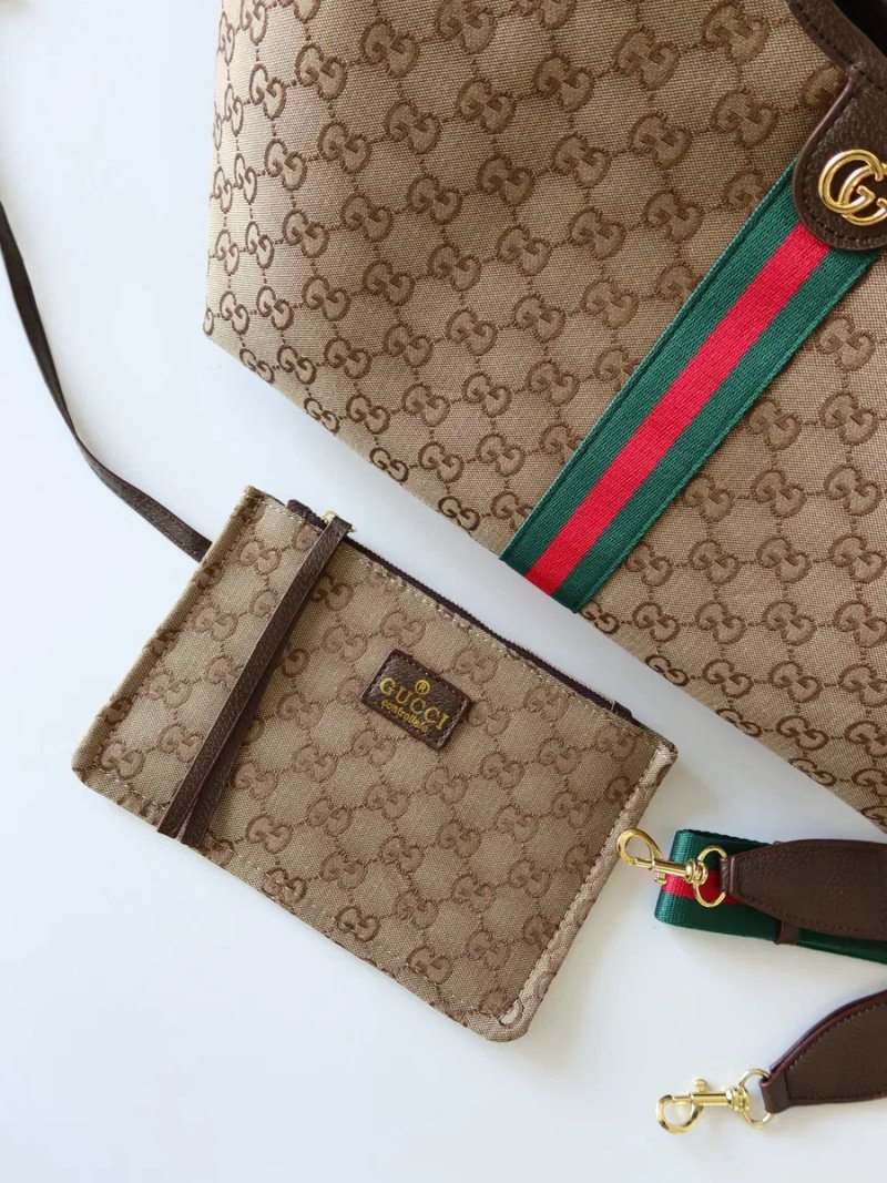 Жіноча сумка шопер Gucci Giglio tote bag літня пляжна бежева женская сумочка шоппер гуччи гучи GG пляжная летняя новинка — фото 3
