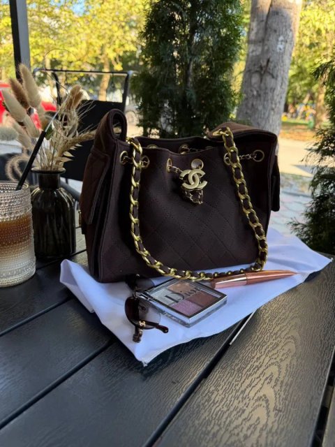 Жіноча сумка з натуральної замші Chanel Шанель