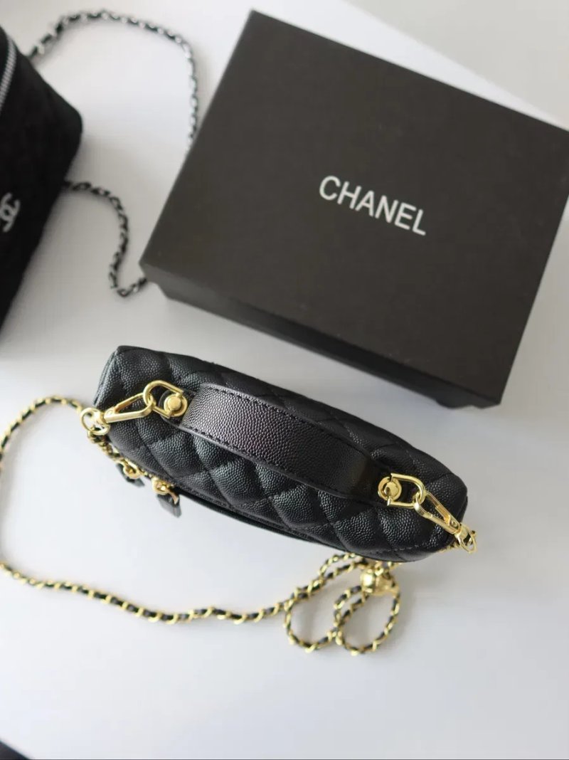 Жіноча сумочка чорна натуральна шкіра Chanel Vanity long шкіряна шанель сумка женская кожа натуральная кожа — фото 3
