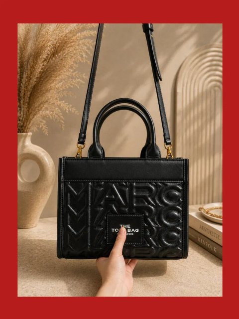 Жіноча tote bag з тисненою монограмою — стильна містка сумка-шопер преміум класу