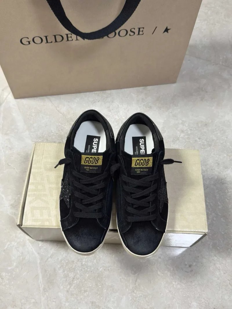 Жіночі чорні шкіряні кросівки кеди Golden Goose Ball Star чорною зіркою Голден Гус GGDB черные кроссовки кеды — фото 3