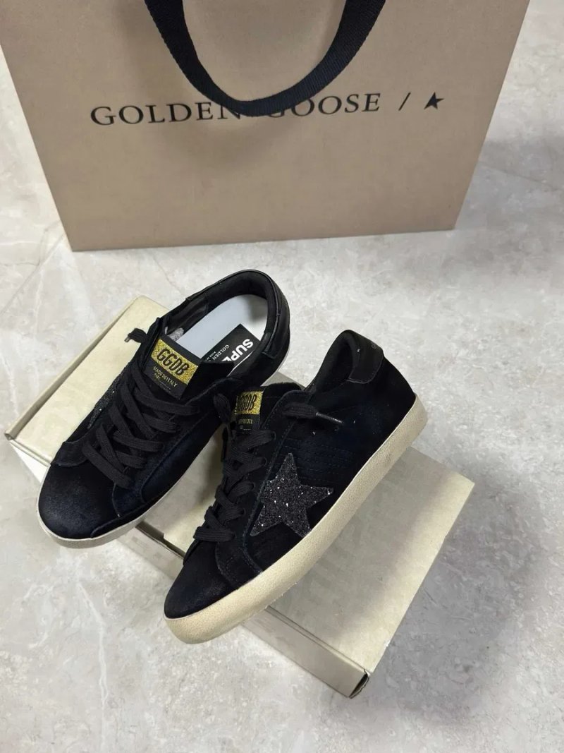 Жіночі чорні шкіряні кросівки кеди Golden Goose Ball Star чорною зіркою Голден Гус GGDB черные кроссовки кеды — фото 4