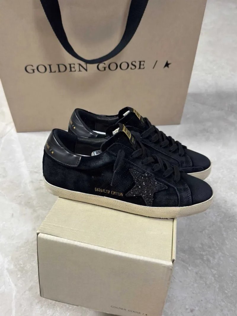 Жіночі чорні шкіряні кросівки кеди Golden Goose Ball Star чорною зіркою Голден Гус GGDB черные кроссовки кеды — фото 5