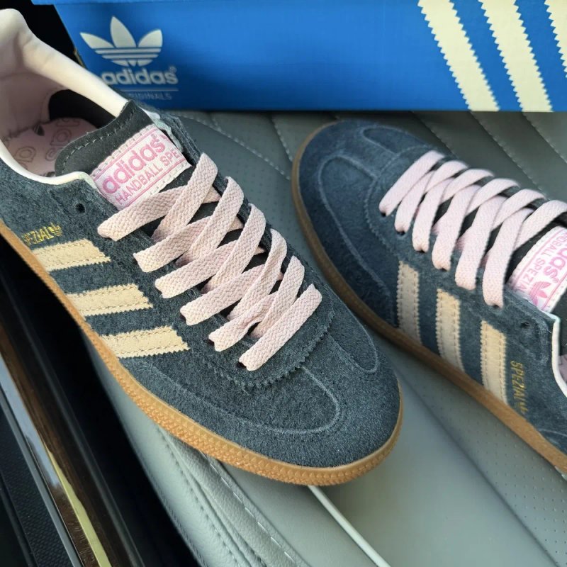 Жіночі кеди кросівки адідас сині замша Adidas Spezial blue pink beige — фото 2