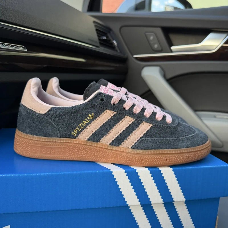 Жіночі кеди кросівки адідас сині замша Adidas Spezial blue pink beige — фото 4