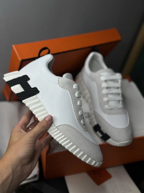 Жіночі кросівки кеди білі hermes ерме шкіряні
