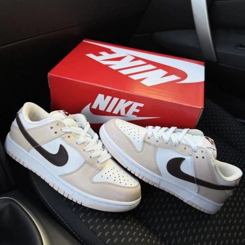 Жіночі кросівки найк данк бежеві шкіра Nike SB dunk beige white